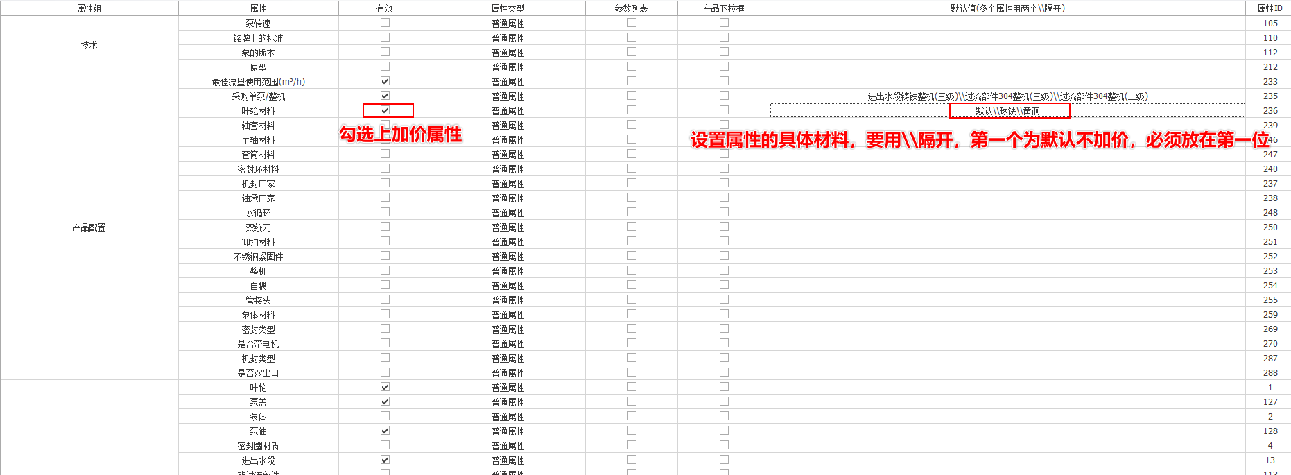 批量更新产品属性
